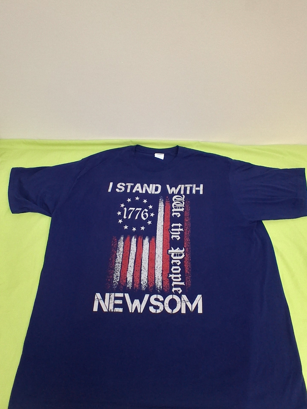 Navy 'I Stand With Newsom' Graphic Tee